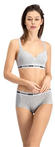 PUMA Damen Short Top Tee-shirt, Grey Melange, XL EU