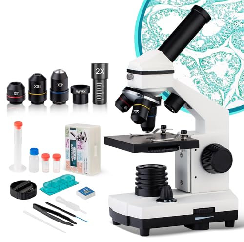 Mikroskop für Kinder 250X-2000X Mikroskop-Student Tragbares professionelles Optisches Monokulare Mikroskop Erwachsene für Labor Home Wissenschaftliche Forschung Biologische Ausbildung