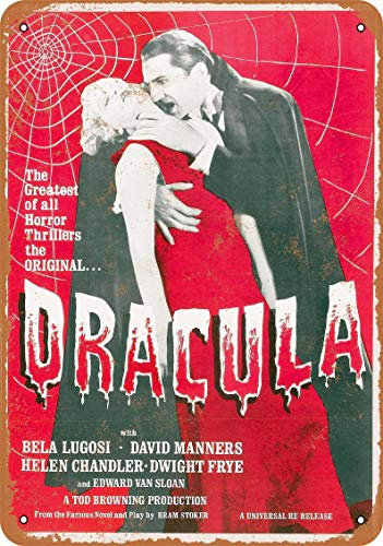 Blechschild, 1931 Dracula Vampir-Film, 3 Kunstschilder, 20 x 30 cm