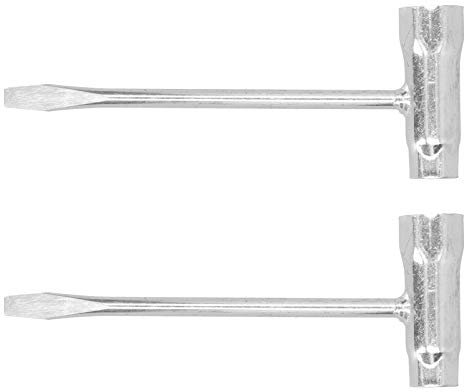 Hyuduo T-Wrench, 2Pcs Carbon Steel Tshape Wrench Chainsaw Combo Socket Spanner Garden Tool, 13 X 19Mm, for Chain Saw Maintenance,Socket Wrench