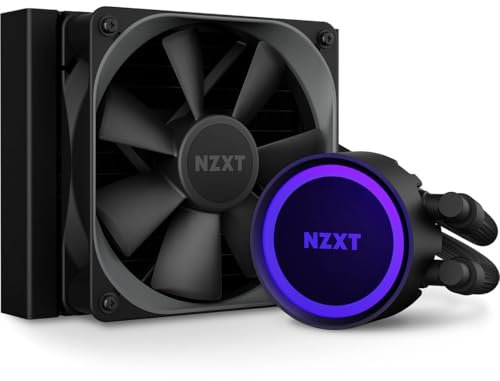 NZXT Kraken 120 - RL-KR120-B1 - Enfriador líquido de CPU AIO RGB - Silencioso y eficaz - Funcionamiento silencioso - LED RGB de anillo - Ventiladores de radiador Aer P de 120 mm (incluidos), color