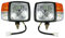 J/J Fanali Fari Anteriori con Frecce Dx Sx Cavo 3 Luci Trattore Ruspa Caricatore