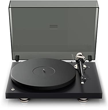 Pro-Ject Debut PRO, innovador e icónico tocadiscos de alta fidelidad con brazo toneal de carbono y aluminio de una pieza de 8.6 pulgadas y cartucho Sumiko Rainier preajustado, negro satinado