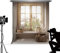 Kate Backdrops Brown Holz Fenster Fotografie Hintergrund Beton Wand Foto Shooting Hintergrund Innendekoration für Familie Party Microfiber Portrait Studio Requisiten (5x7ft/1.5x2.2m)