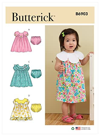 Butterick B6903YA5 Baby Dress YA5 (NB-S-M-L-XL)
