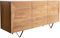 DELIFE Kommode Kayu Akazie Natur 145x40x70 cm 3 Türen V-Fuß Sideboard