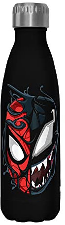 Marvel Peter Venom 17 oz Stainless Steel Water Bottle, 17 Ounce, Multicolored