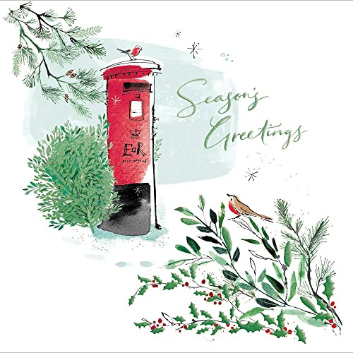 Quill & Ink Queen Elizabeth E2R Postbox Christmas Card Xmas Greeting Cards 494031