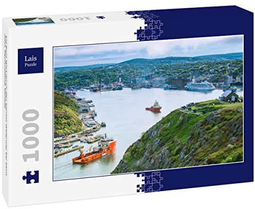 Lais Puzzle A boat sailing through the Narrow Waterway near Saint John, Newfoundland, Canada 1000 pieces