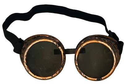 Steampunk Brille für Herren & Damen - Retro Sonnenbrille für Steampunk Outfit I Cyberpunk Burning Man, Karneval, Halloween, Zubehör für Party, Accessoire für Festival & Faschingskostüm