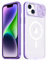Rdyi6ba8 Cover per iPhone 14, Trasparente Compatibile con Magnetica Case con [Scorrevole Protezione Fotocamera] TPU+PC Antiurto Custodia per iPhone 14 - Viola