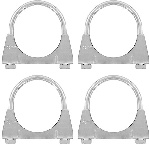 4er Set U Bügel Rohrschellen M8 x 65mm extrem belastbare Montageschellen aus verzinktem Stahl (4 Stk. M8 x 65 mm)