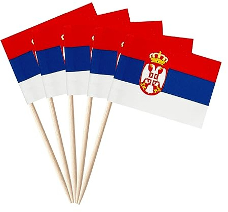 stidsds 100pcs National Zahnstocher Flagge A (Serbien)