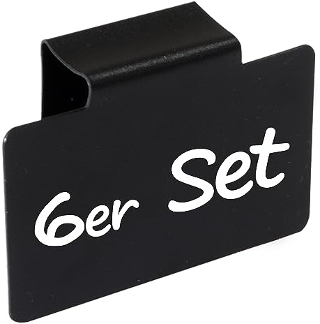 6 Etikettenhalter PVC Schwarz 4x7cm Beschriftungsclip Regal 1,5cm Einhängen