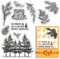 craspire Kiefernbaum, Durchsichtige Gummistempel, Tannenzapfen, Kiefernblätter, Pflanzenwort, Baumstumpf, Transparent, Vintage-Poststempel, Silikonsiegel, Stempel, Journaling, Kartenherstellung, DIY