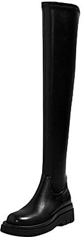 Kobilee Anfibi Donna Caldo Eleganti con Tacco Stivali Sopra Ginocchio Pelle Elasticizzati Comodi Polpaccio Curvy Gambale Largo Stivaletti Lunghi Morbidi Alti Invernali