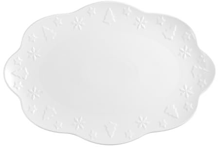 Holst Porzellan CE 038 Porzellan Platte oval 38 cm Ceremony Weiß 38 x 26 x 2,8 cm 1 Stück