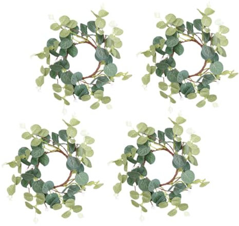 LIFKOME Festival Kranz Dekorative Kerze Kranz 8cm Eukalyptus Blatt Kranz Kranz Ornament