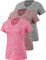 Star Vibe 3 Stücke Sport Shirts Für Damen Fitness Yoga Tshirt Damen Atmungsaktive Women's Activewear Yoga Kurzarm Grey/Wine Red/Rose XL