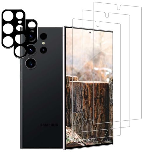 pehael pour Samsung Galaxy S24 Ultra Verre Trempé, [3 + 2 Pcs Film Protection][sans Bulle][Anti-Scratch][Sensible au Toucher]