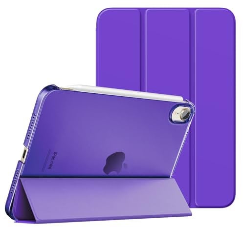 MoKo for iPad Mini 7 (A17 Pro) Generation Case 2024, iPad Mini 6 Case 2021, 8.3-inch Slim Lightweight Protective Hard Back PC Shell Stand Cover Support Touch ID, Auto Wake/Sleep, Purple Violet