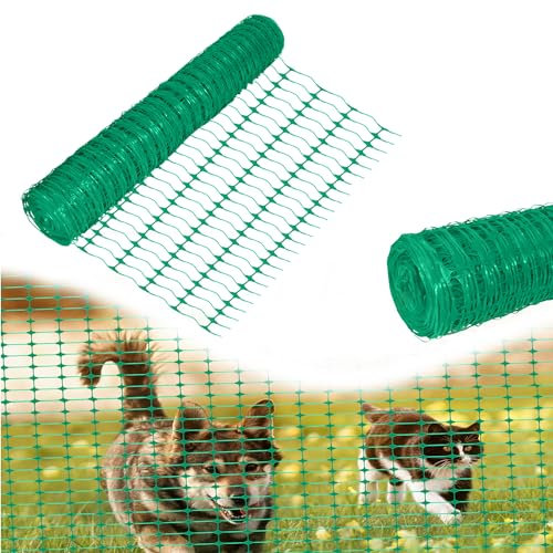 TRMLBE Absperrzaun aus Kunststoff 1 x 80m Grün Schutznetz Garten Bauzaun Warnnetz Aufgerollter Begrenzungszaun Gartenzaun Mobiler Zaun Weidezaun - 80m