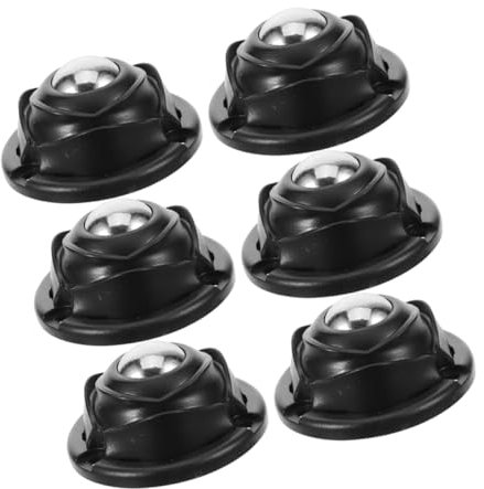 Selbstklebende Kleiner Lenkrollen 6 Stück Schwarz Kunststoff Stahl