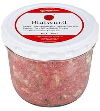 Leffis Blutwurst im Glas | Landfleischerei Leffringhausen | Wurst im Glas aus Nordhessen | Handgemacht aus Viesebeck