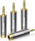 RIKSOIN Lot de 4 adaptateurs jack 3,5 mm vers 6,35 mm vers prise jack 3,5 mm - Plaqué or - Son Hi-Fi - Pour écouteurs, haut-parleurs, clavier, guitare électrique/piano