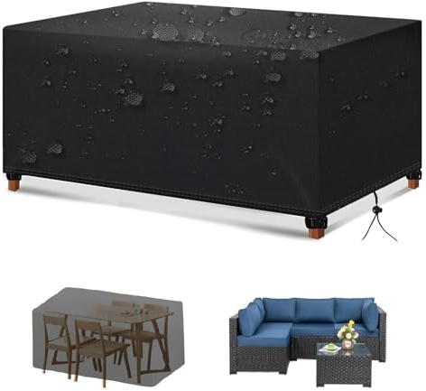 Zhadongli Art Gartenmöbel Abdeckung 340x150x90cm(LxBxH), Schutzhülle Gartenmöbel für Sofa, Tisch, Stühle, Gartentische Terrassenmöbel Wasserdicht UV-stabilisiert 420D Oxford Gewebe