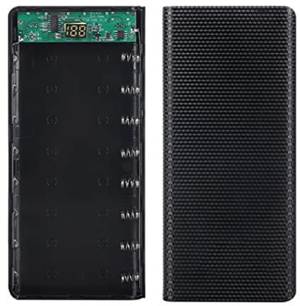 ggtuyt DIY Power Bank Box DIY Power Bank Box 8 x 18650 Battery Battery Box with LCD Digital Display Black