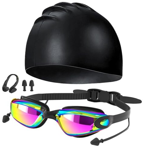 JSTHHTT Gafas de Natación, Antiniebla Gafas para Nadar, Gafas de Natación para Adultos, Protección UV, Visión Clara, para Adultos y Adolescentes