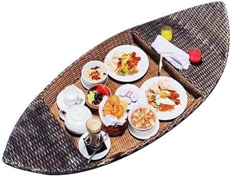 Pool Tablett Poolbar Schwimmend Schwimmendes Serviertablett Pool Tablett Tisch Boot Rattan Korb Serviertabletts Schwimmbad Schwimmendes Tablett Für Pool