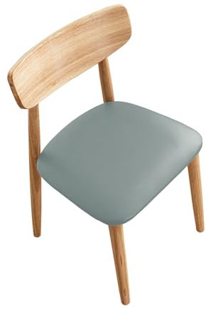 SXZAGZR Stuhlhussen Esszimmerstuhl Sitzbezüge, PU Leder Stretch Sitzfläche Wasserdichter Sitzkissen, Für Esszimmer Küche Garten Büro Stuhlbezug (Blau,Set von 6)