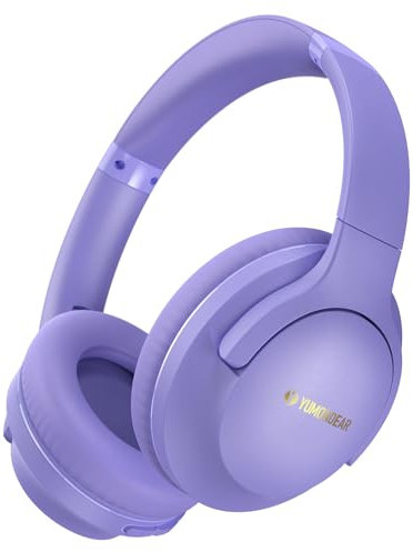 YUMONDEAR Kopfhörer Kabellos Bluetooth, 80 Std Spielzeit Bluetooth Kopfhörer Over-Ear mit 3 EQ-Modi, HiFi-Stereo Faltbares Bluetooth 5.3 Kopfhörer Bluetooth mit Mikrofon, für Handys/Laptops/PC, Lila