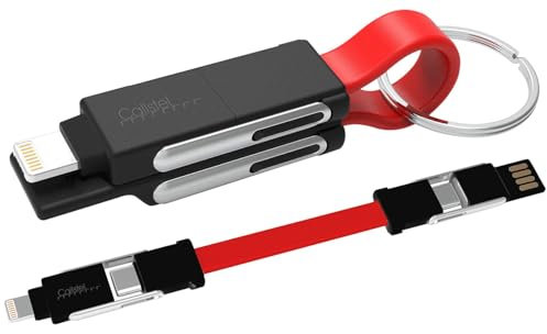 Callstel 6in1 Ladekabel: 6in1-USB-Daten- und Schnellladekabel, 50 Watt, PD, 480 Mbps (Ladekabel kurz, Reise, Handy Ladestation)