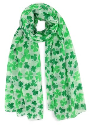 vimate st patricks day scarf for women-spring irish scarfs lightweight green shamrock scarves long large neck scarfs headscarf Beach scarf (UK-Style 55)