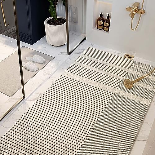 Large Non-Slip Loofah Shower Mat with Quick Drying Technology - PVC Bath Tray Mat Hollow Bathroom Floor Mat for Safer Showering
