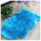 Rockreyoa Lammfell Schaffell Teppich Faux Lammfell Schaffell Teppich Fellteppich Kunstfell Weicher Fell Carpet Kunstfell Teppich Longhair Flauschiger Teppich für Bettvorleger Sofa Blau 65x100cm