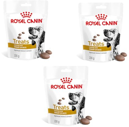 Royal Canin Veterinary Urinary S/O Treats | 3er Pack | 3 x 230 g | Snacks für Erwachsene Hunde Aller Rassen | Im wiederverschließbaren Beutel | Optimierter Mineralstoffgehalt