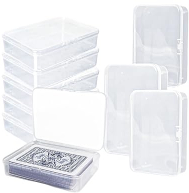 Dmnnlp 16Pcs Playing Card Case, Plastic Playing Card Box 10x7.6x2.5cm, Cards Storage for Game Sports Business Bank Trading Cards and Mini Accessories (Clear)
