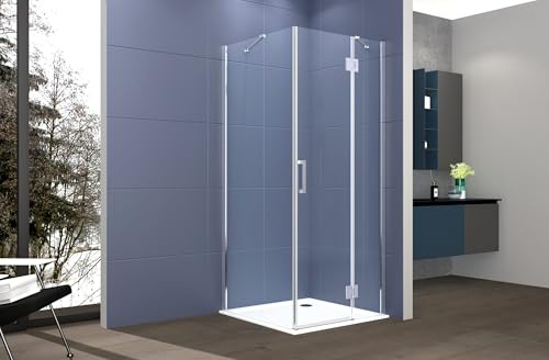 Box doccia 2 lati 90x120 cm fisso + porta un battente H200 cm cristallo 6mm profilo CROMATO PIPPO
