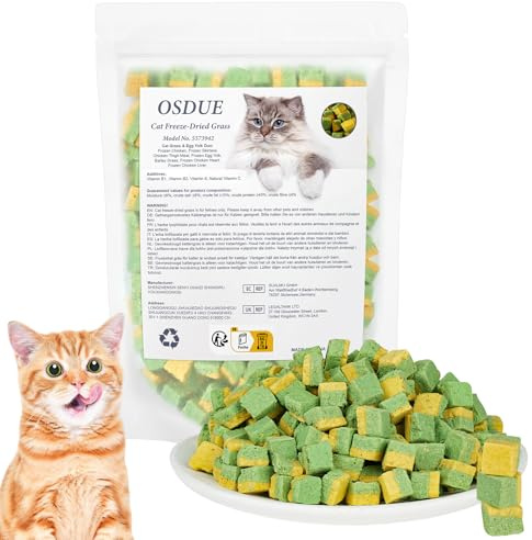 OSDUE Golosina de Hierba Gatera para Gatos, 100g Snack Liofilizado con Hierba Gatera para Limpiar los Dientes, Palillo Masticable para Gatos Favorecer Digestión y Absorción, Cat Grass Teething Stick D