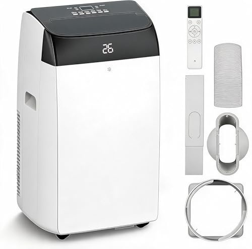 GarveeMore Aire Acondicionado Portátil 10000 BTU TCL 3 en 1 Frío Ventilador y Deshumidificador Clase A+ Enfriamiento Rápido 2930W Control Remoto Hogar Oficina Negro