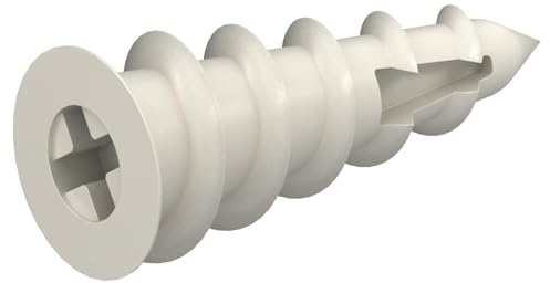 Design61 Gipskartondübel 100 Stück 14x37,8 mm aus Polyamid selbstschneidende Eindrehdübel für sichere Befestigungen in Rigips und Gasbeton
