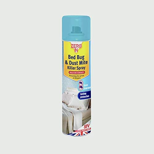 Zero in Carpet Beetle & Moth Killer 300ml Aerosol (for Carpets, Upholstery and Surfaces) (3 X Bed Bug Killer Spray 300 ml)