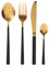 Ménagère 16 Pièces Design - Couleur Cuivre - Manches Noirs