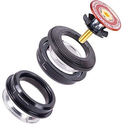 Mountain Bike 4444S Headset 44mm 1-1/8 Bike Headset Spacer,Bicycle Headset Kit, Bearing Semi Integrated Straight Tube Fork Internal,Aluminium Alloy