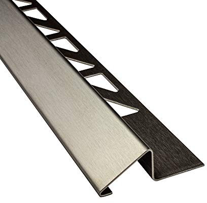 Anpassungsprofil Edelstahl Übergang Fliesenleiste Profil Schiene V2A L250cm H12mm gebürstet