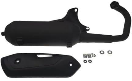 Auspuff Auspuffanlage mit E-Prüfzeichen passend für Piaggio NRG MC2 MC3 Extreme Power, TPH, NTT, passend für Gilera Runner, Derbi Atlantis 50 – Straßenzulassung (gedrosselt) – Hochwertiger Ersatz